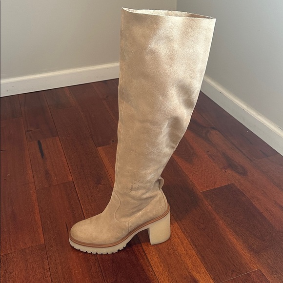 Free People Cream Over the Knee Boots Size 10.5 - Picture 4 of 16